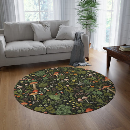 Dark Cottagecore Mushroom Rug