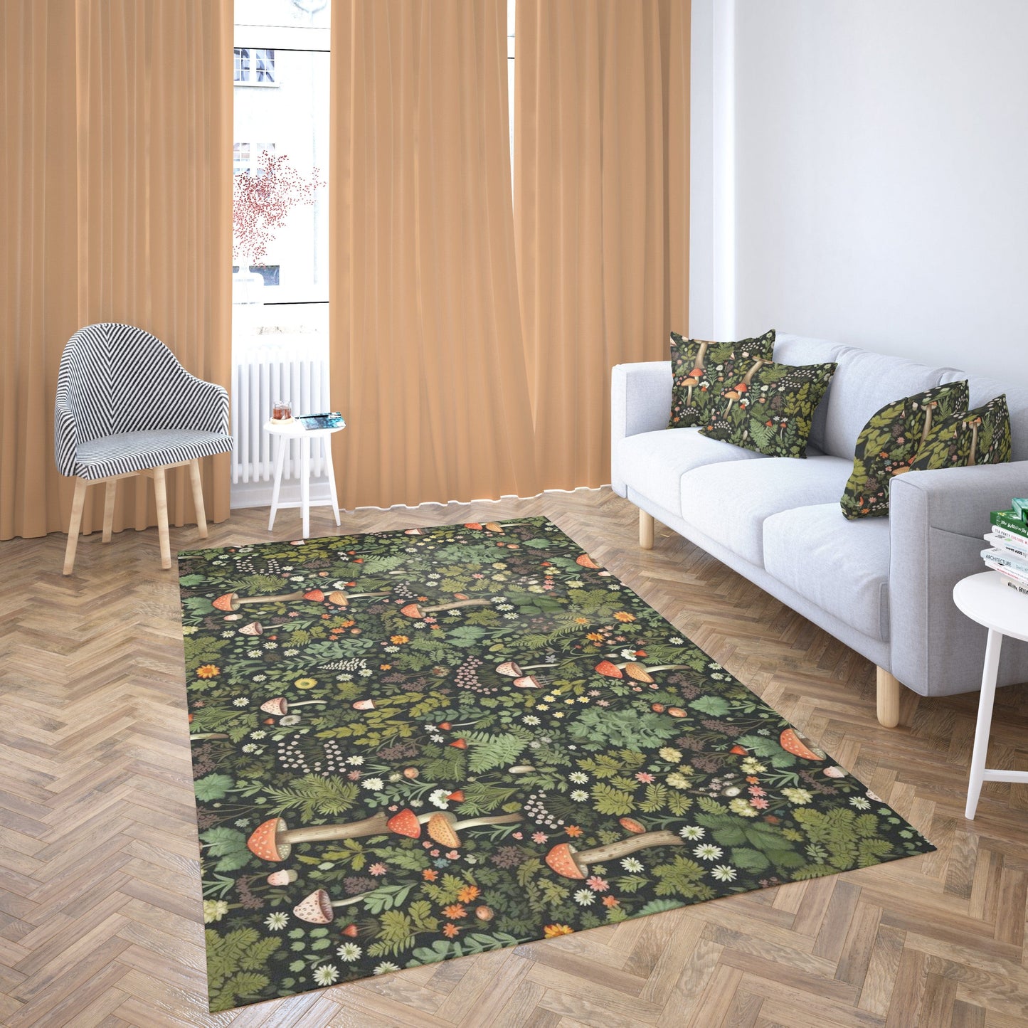 Dark Cottagecore Mushroom Rug