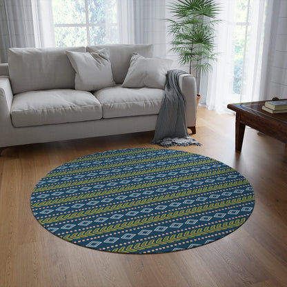 Green Blue Geometric Rug