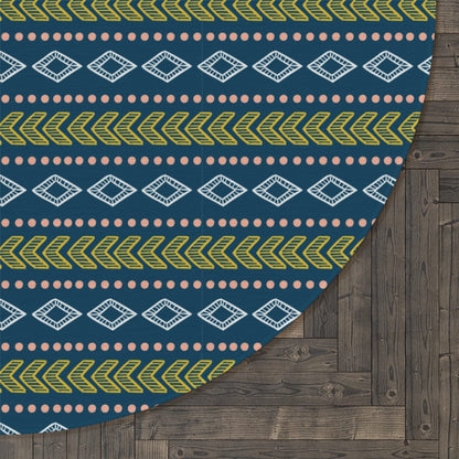 Green Blue Geometric Rug