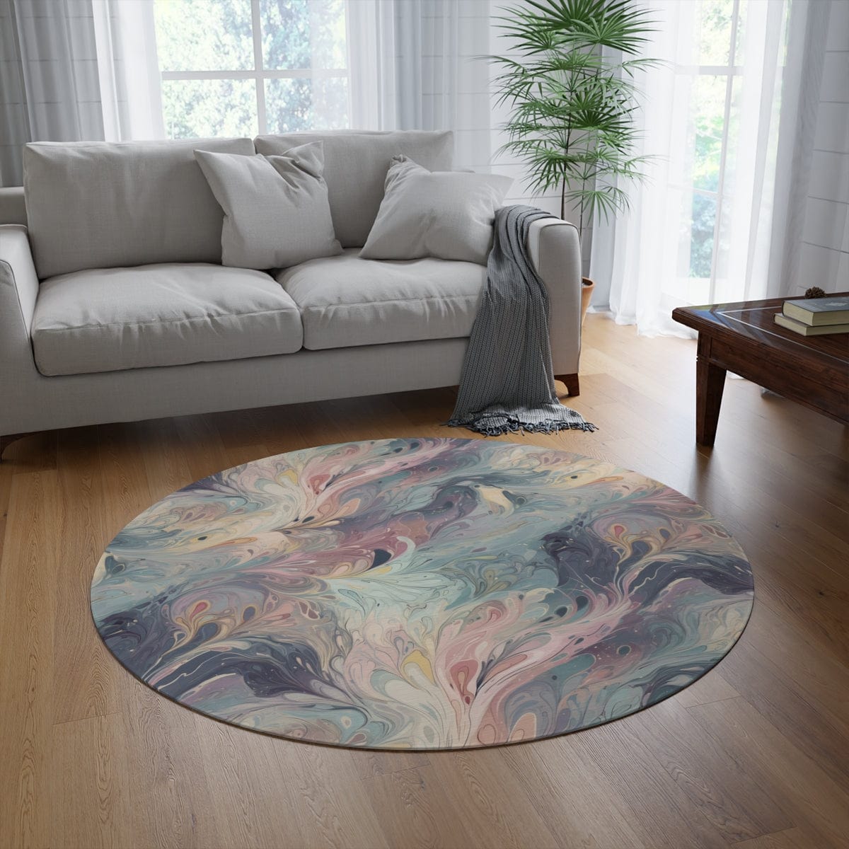 Cute Blue Abstract Rug