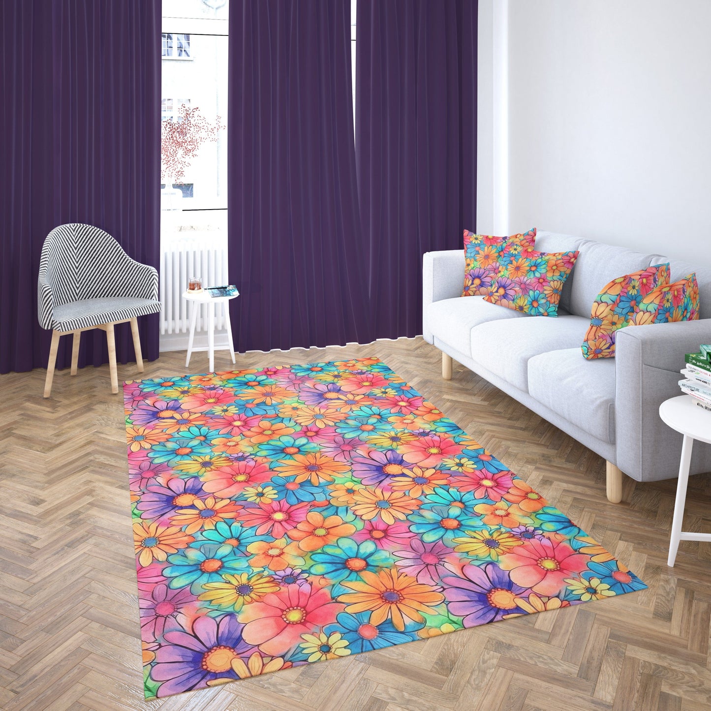 Colorful Flower Rug