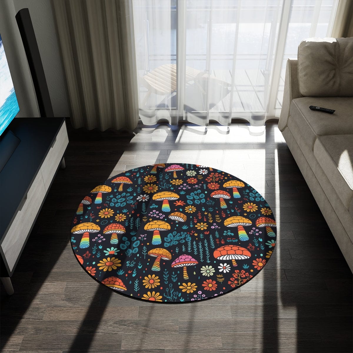 Colorful Mushroom Rug