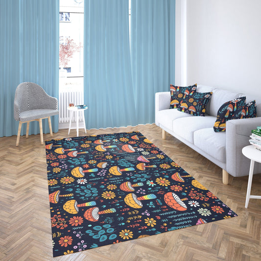 Colorful Mushroom Rug