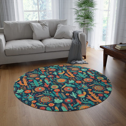 Colorful Southwestern Cactus Rug