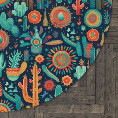 Colorful Southwestern Cactus Rug