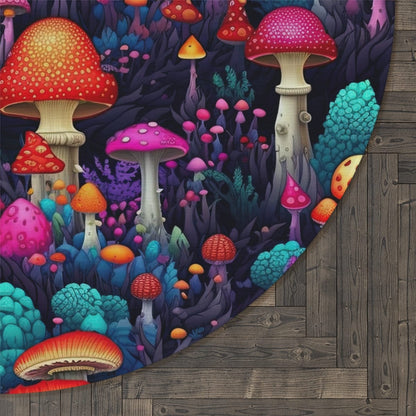 Colorful Trippy Mushroom Rug