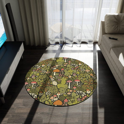 Green Cottagecore Mushroom Rug