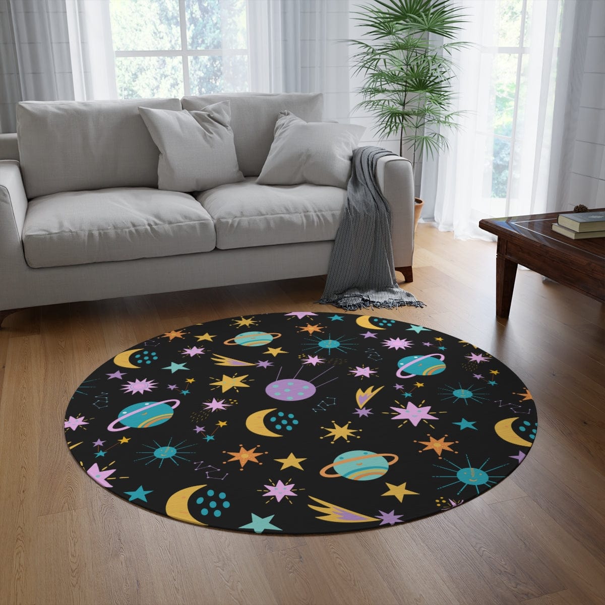 Cute Space Playroom Rug