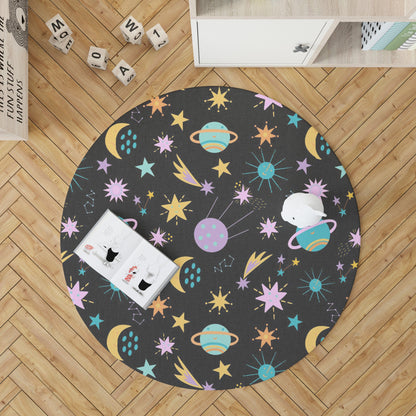 Cute Space Playroom Rug