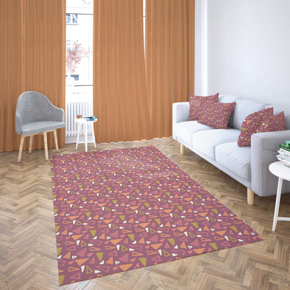 Maroon Geometric Rug