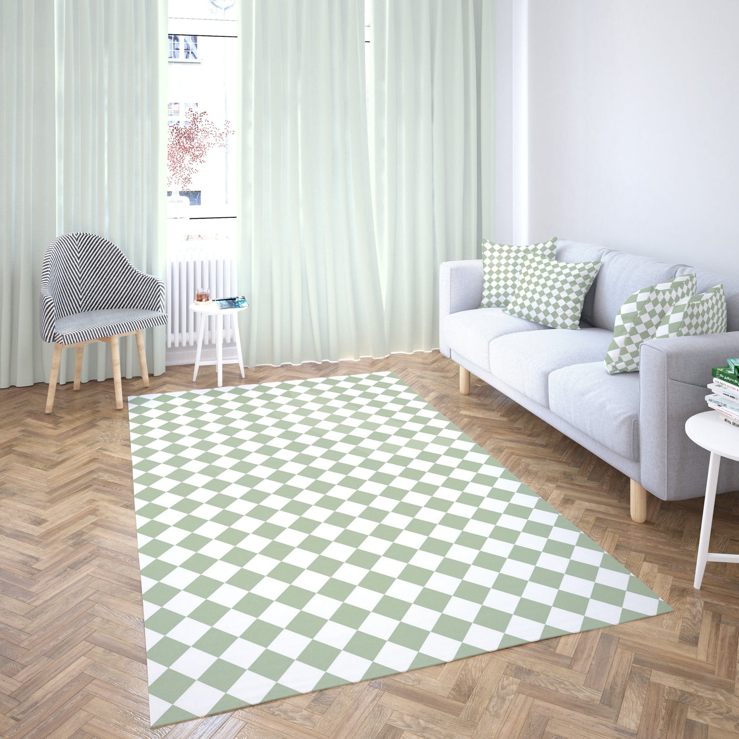 Green Checkered Rug