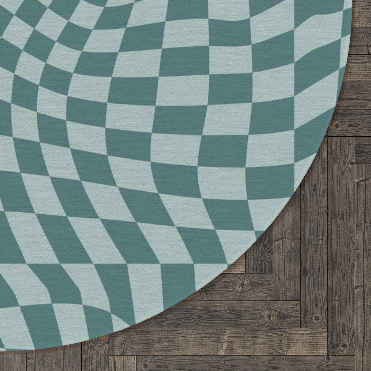 Groovy Blue Checkered Rug