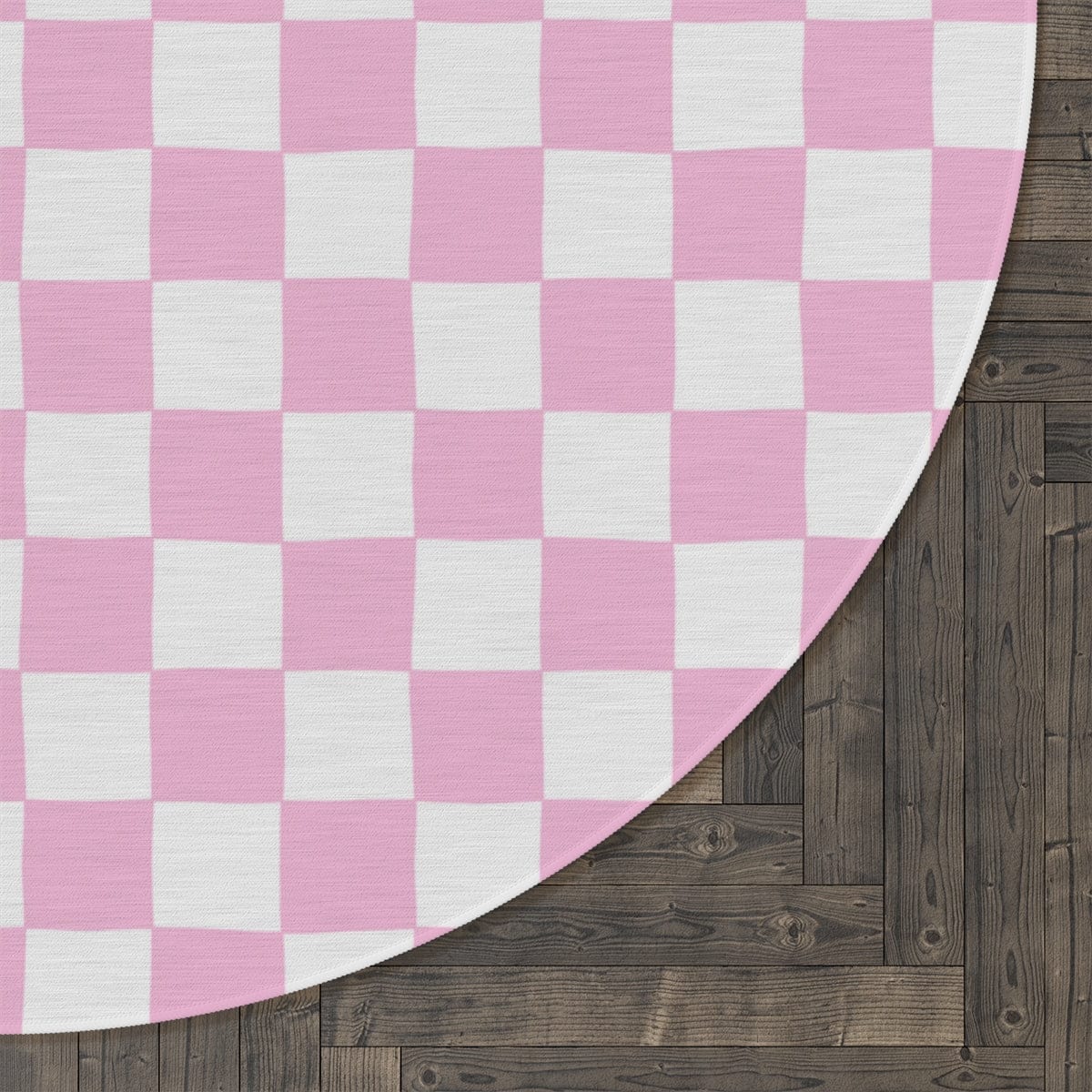 Pink Checkered Rug