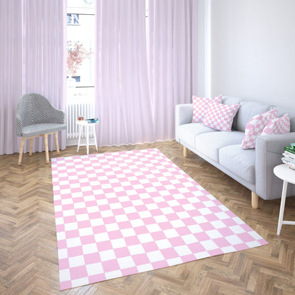 Pink Checkered Rug