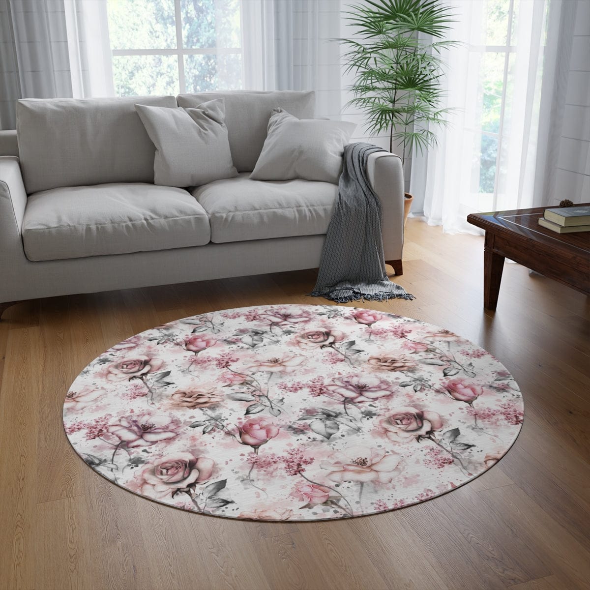 Pink Flower Rug