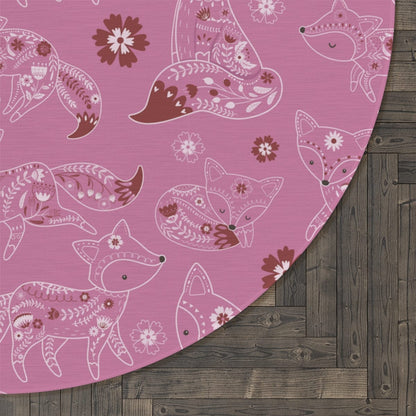 Pink Fox Nursery Rug