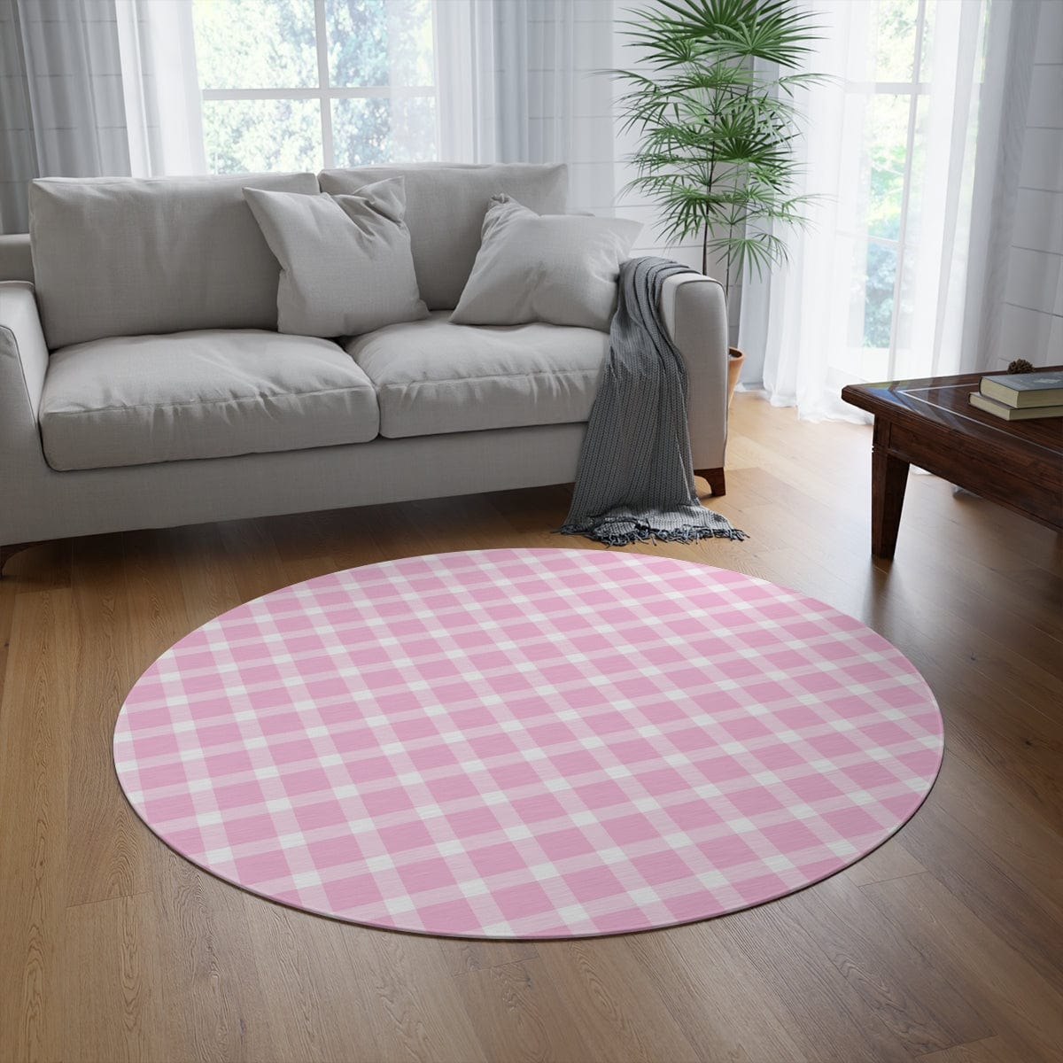 Pink Plaid Rug