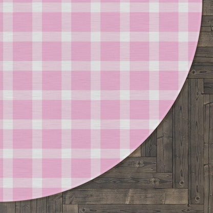 Pink Plaid Rug