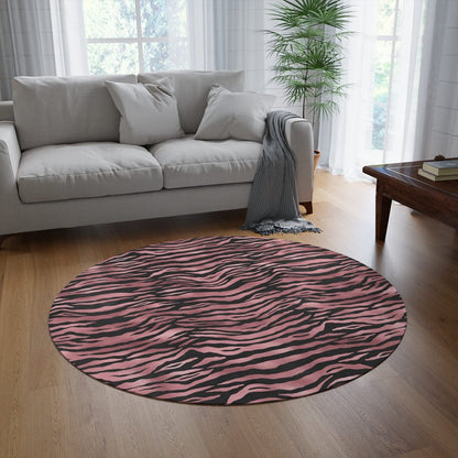 Pink Tiger Print Rug