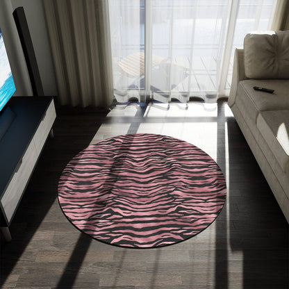 Pink Tiger Print Rug