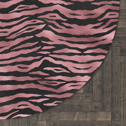 Pink Tiger Print Rug