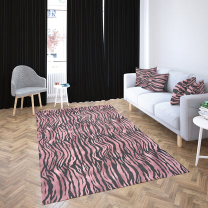 Pink Tiger Print Rug