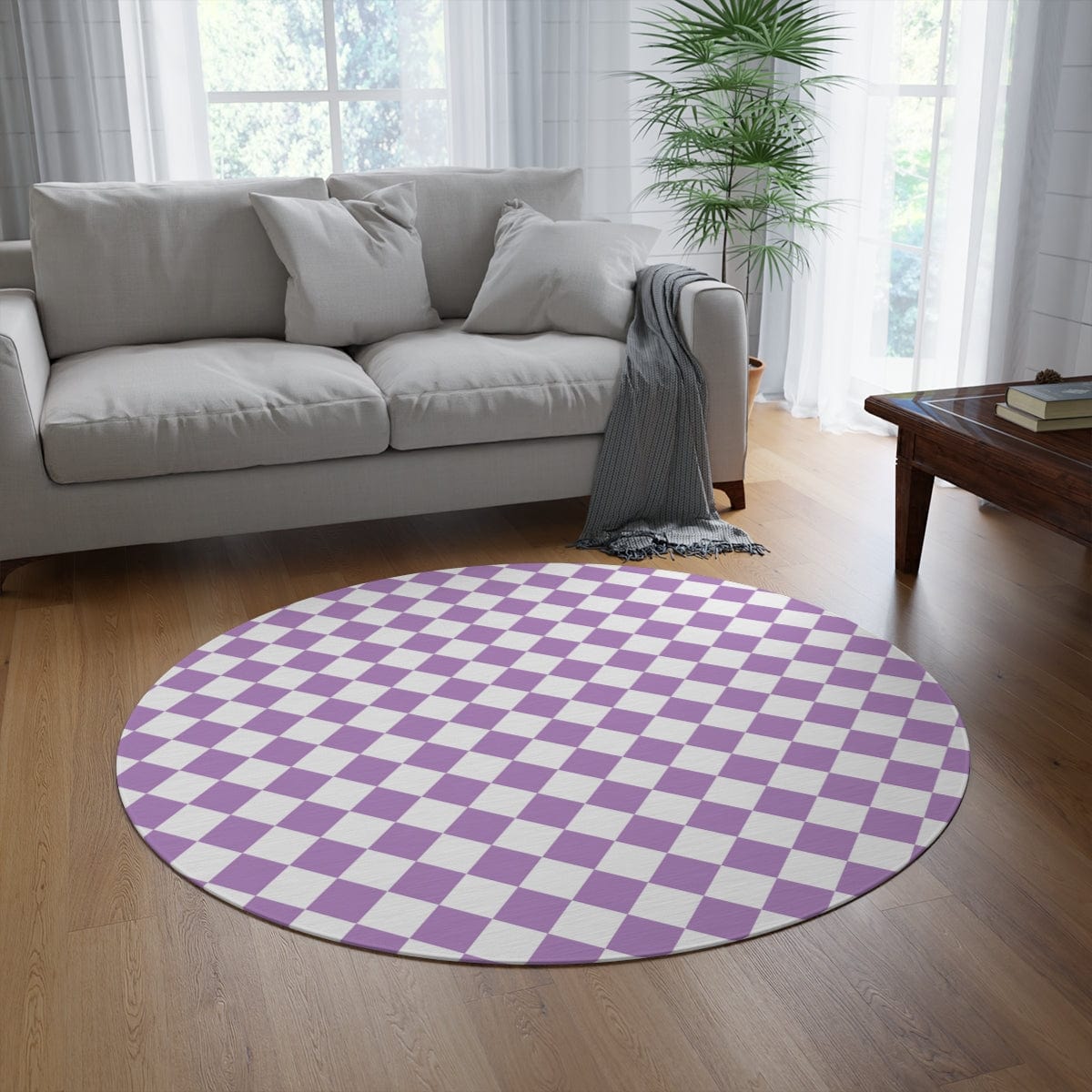 Purple Checkered Rug