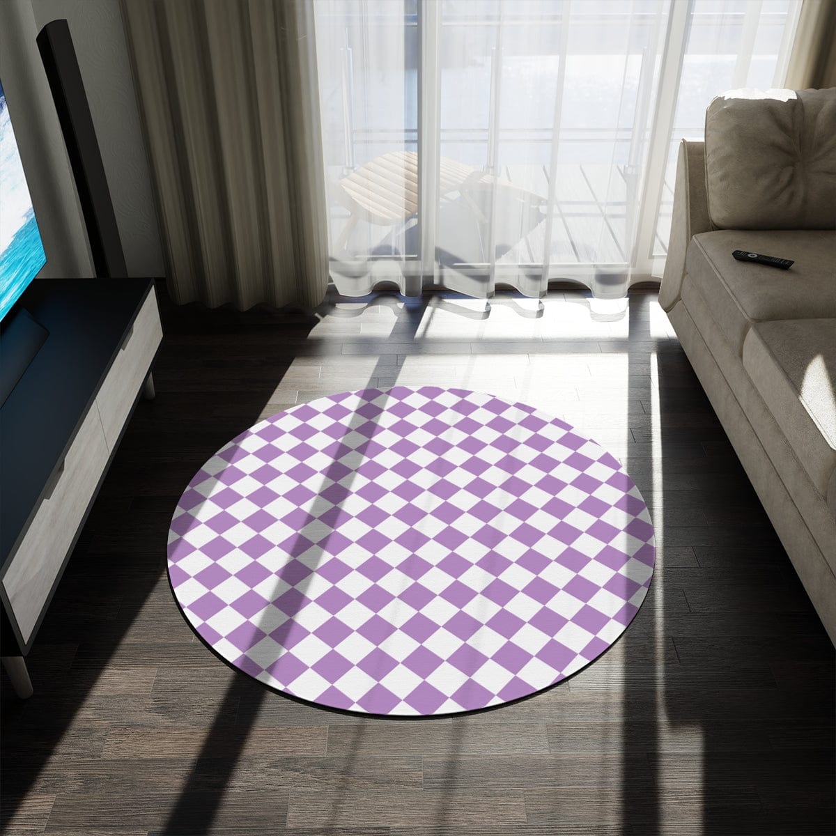 Purple Checkered Rug