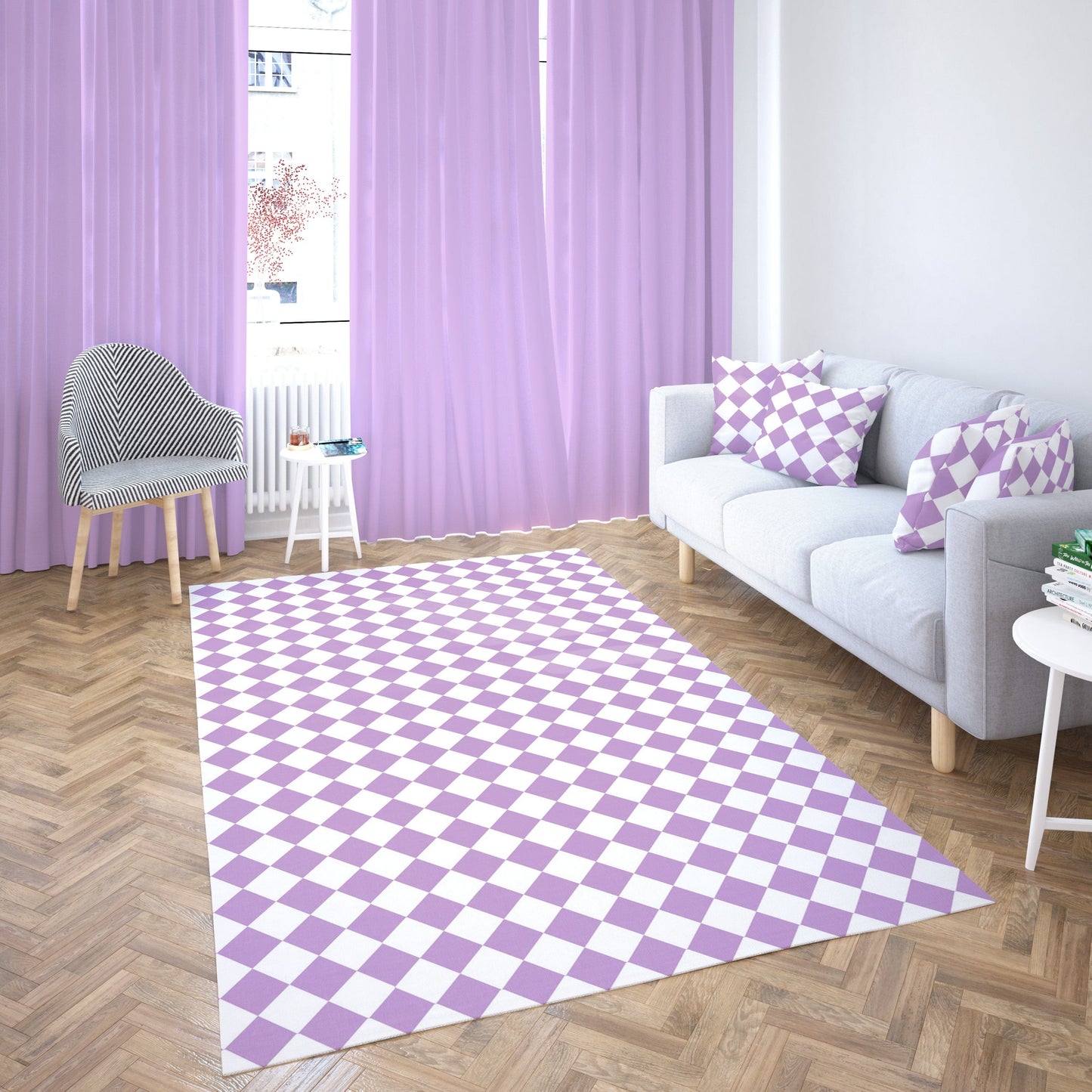 Purple Checkered Rug