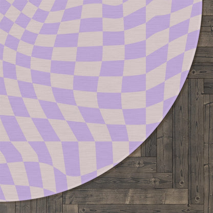 Groovy Purple Checkered Rug