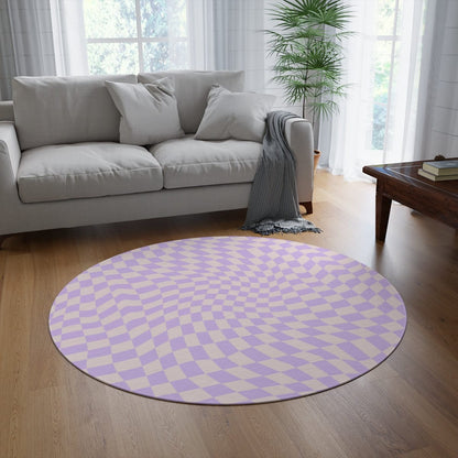 Groovy Purple Checkered Rug